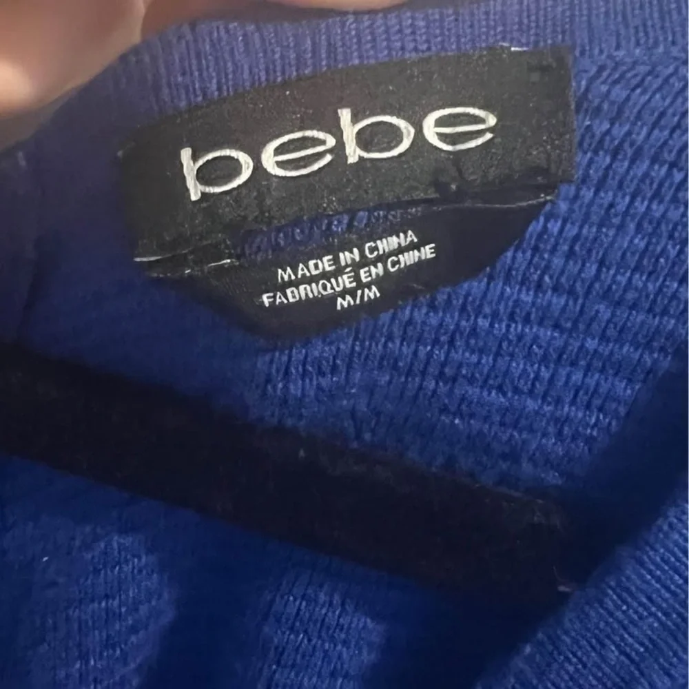 Bebe Blue Long Sleeve Sweater Dress - Picture 3 of 5